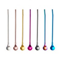 New Products Eco-friendly Promotional Bar Accessories Stainless Steel Spoon Straw